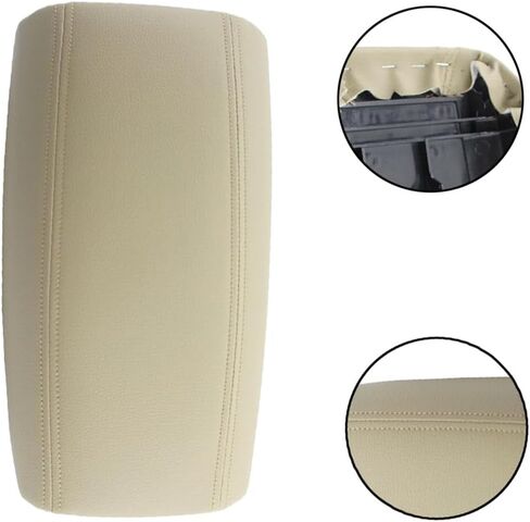 Leather Car Armrest Cover Lid Center Console Arm Rest Cover for Volvo S80 Sedan 1999 2000 2001 2002 2003 2004 2005 2006 Black(Beige) in Saudi Arabia