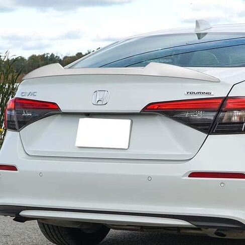 W-Power ABS Plastic V-Style Rear Trunk Lid Spoiler Wing Compatible with 2022-2025 Honda Civic 4DR Sedan, 2023 2024 (Pearl White) in Saudi Arabia