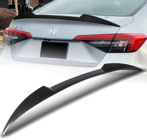 W-Power ABS البلاستيك على طراز V-Strunk Lid Spoiler Wing متوافق مع 2022-2025 Honda Civic 4DR Sedan ، 2023 2024 (Pearl White) in Saudi Arabia