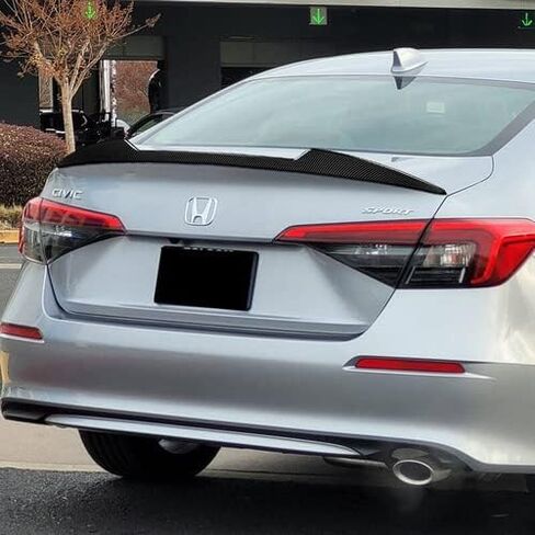 W-Power ABS البلاستيك على طراز V-Strunk Lid Spoiler Wing متوافق مع 2022-2025 Honda Civic 4DR Sedan ، 2023 2024 (Pearl White) in Saudi Arabia