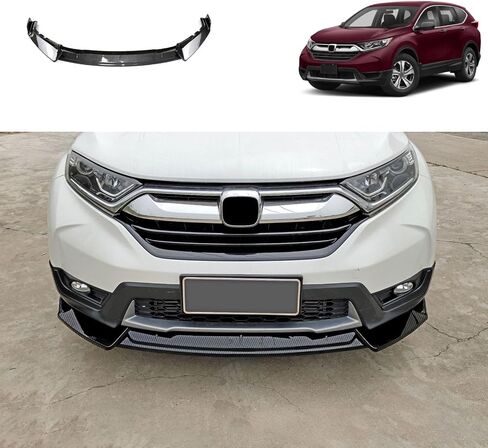 Car Accessories Compatible with Honda CRV 2020 2019 2018 2017 Front Lip Spoiler Body Kit Spoiler Splitter Molding Cover Trim ABS 3PCS(Carbon Fiber Style) in Saudi Arabia