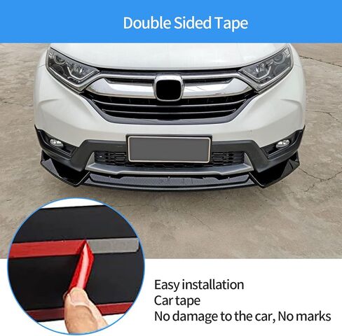 Car Accessories Compatible with Honda CRV 2020 2019 2018 2017 Front Lip Spoiler Body Kit Spoiler Splitter Molding Cover Trim ABS 3PCS(Carbon Fiber Style) in Saudi Arabia