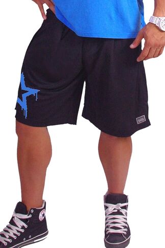 Black with Neon Blue Star Shorts in Saudi Arabia