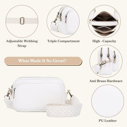 حقيبة SG Sugu Small Crossbody للنساء ، حقائب يد الكتف ثلاثية المقصورة مع حزام قابل للتعديل ، محفظة الكاميرا لكل يوم in Kuwait