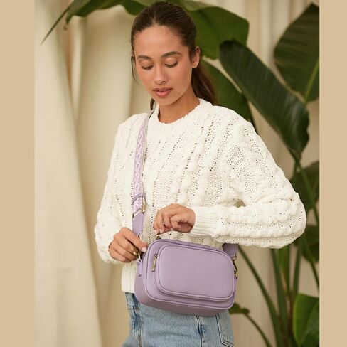 حقيبة SG Sugu Small Crossbody للنساء ، حقائب يد الكتف ثلاثية المقصورة مع حزام قابل للتعديل ، محفظة الكاميرا لكل يوم in Kuwait