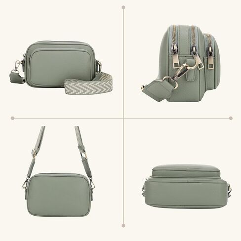 حقيبة SG Sugu Small Crossbody للنساء ، حقائب يد الكتف ثلاثية المقصورة مع حزام قابل للتعديل ، محفظة الكاميرا لكل يوم in Kuwait