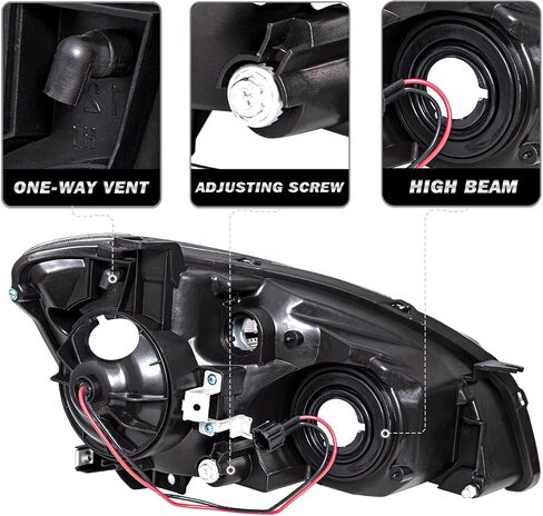 متوافق مع 2002 2003 2004 Nissan Altima Headflize Assembly Presidbly President and Raptenger Side (Chrome Housing with Amber Reflector) in Kuwait