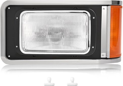 المصابيح الأمامية للزوج Hecasa مع إطار متوافق مع 1990-2017 Mack CH613 SFA Hood Truck بديل لـ 2M0516CM Halogen الأمراض مع مصابيح الإشارة المنعطف و CLEAR in Saudi Arabia