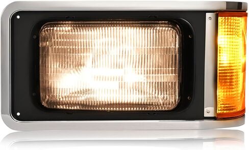 المصابيح الأمامية للزوج Hecasa مع إطار متوافق مع 1990-2017 Mack CH613 SFA Hood Truck بديل لـ 2M0516CM Halogen الأمراض مع مصابيح الإشارة المنعطف و CLEAR in Saudi Arabia