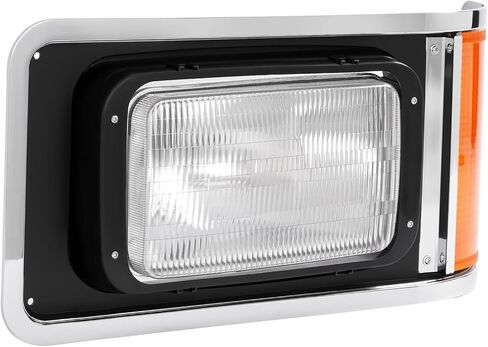 المصابيح الأمامية للزوج Hecasa مع إطار متوافق مع 1990-2017 Mack CH613 SFA Hood Truck بديل لـ 2M0516CM Halogen الأمراض مع مصابيح الإشارة المنعطف و CLEAR in Saudi Arabia