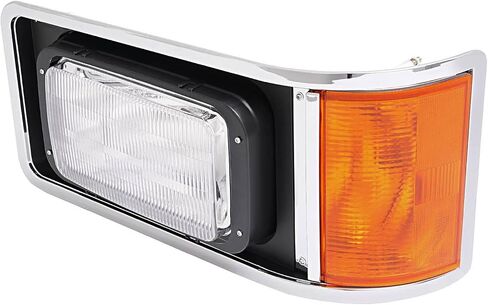 المصابيح الأمامية للزوج Hecasa مع إطار متوافق مع 1990-2017 Mack CH613 SFA Hood Truck بديل لـ 2M0516CM Halogen الأمراض مع مصابيح الإشارة المنعطف و CLEAR in Saudi Arabia