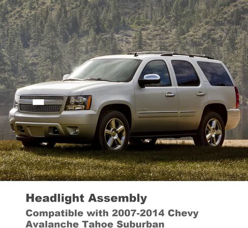 07-14 المصابيح الأمامية Tahoe Suburban Avalanche ، متوافقة مع 2007-2014 Chevy Suburban Tahoe Avalanche Agenche Assembly Assembly Side Carrom in Kuwait