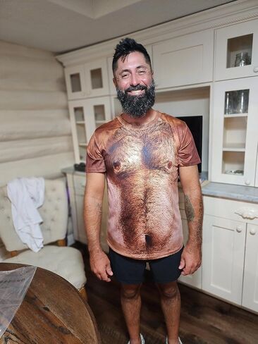 Fanient Hairy Chest for Mens T-Shirts Funny Graphics Crewneck Pattern Short Sleeve Tee Shirts in Saudi Arabia