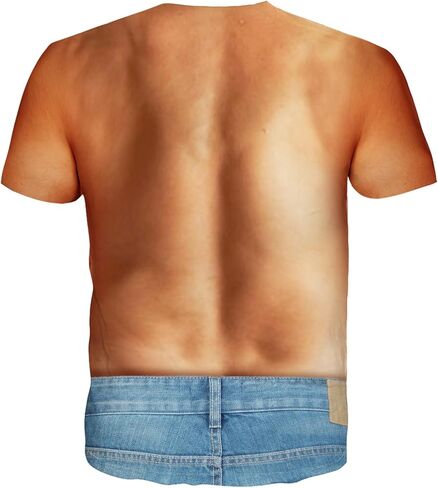 Fanient Hairy Chest for Mens T-Shirts Funny Graphics Crewneck Pattern Short Sleeve Tee Shirts in Saudi Arabia