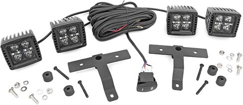 Rough Country Quad LED LED POD W/WHITE DRL لـ 18-23 JEEP JL/JT - 70824 in Saudi Arabia