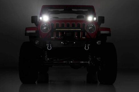 Rough Country Quad LED LED POD W/WHITE DRL لـ 18-23 JEEP JL/JT - 70824 in Saudi Arabia