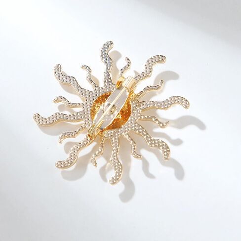 Gold Sun Brooch Pin for Women Men Fashion Sunflower Collar Costume Brooches Simple Lapel Pins Dainty Suit Hat Dress Accessories Decorations Wedding Bouquets Birthday Holiday Jewelry Gift in Saudi Arabia