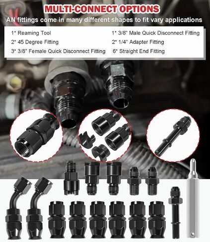 6AN PTFE LS SWAP EFI FUEL LINE طقم تركيب ، 25 قدمًا من خرطوم الوقود المضفر من النايلون المقاوم للصدأ ، 3/8 "PTFE in Kuwait