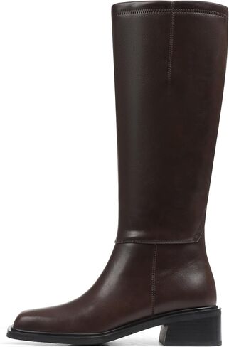 Lovee Cosee Knee High Boots for Women 2025 Low Heel Square Toe Flat Boots with Side Full Zipper Comfortable Walking Shoes for Fall Winter Casual & Office Wear Commuting Travel Fashion Trendy Outfit in Kuwait
