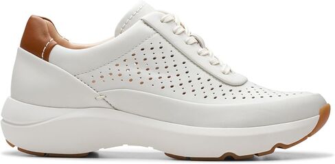 Clarks Women's Tivoli Grace Sneakers, Off White Leather, 8 in Saudi Arabia