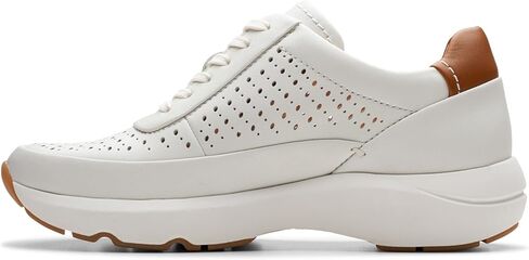 Clarks Women's Tivoli Grace Sneakers, Off White Leather, 8 in Saudi Arabia