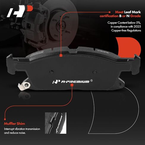 A-Premium Front Ceramic Disc Brake Pads Set Compatible with Ford Edge 2015-2021 & Lincoln MKX 2016-2018, Nautilus 2019-2023, 4 Pcs in Saudi Arabia