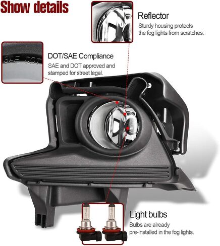 Fog Lights For Toyota Highlander 2014-2016 Fog Light Assembly 2PCS OEM Replacement Fog Lamps AUTOWIKI in Saudi Arabia