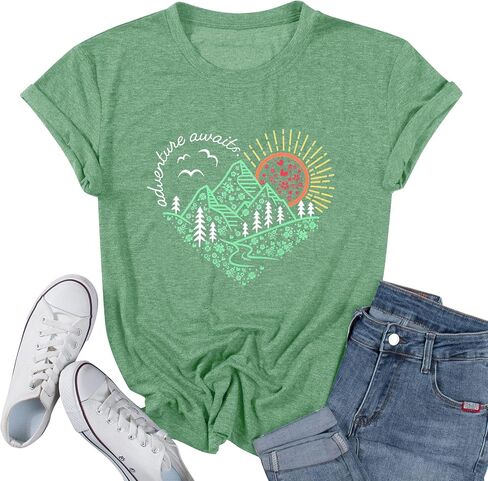 Womens Boho Floral Shirt Vintage Flower Graphic Tee T-Shirt Summer Short Sleeve T Shirts Cute T Shirt Tops in Saudi Arabia