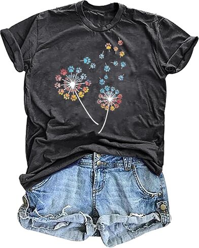 Womens Boho Floral Shirt Vintage Flower Graphic Tee T-Shirt Summer Short Sleeve T Shirts Cute T Shirt Tops in Saudi Arabia