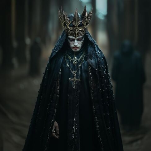 التاج القوطية للرجال هالوين كرو تاج من العصور الوسطى شريرة الملك/ملكة الرأس in Kuwait