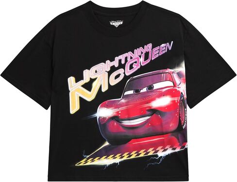 Disney Womens Graphic T Shirt - Pixar Cars Lightning McQueen Marie Crop Top Short Sleeve Graphic Tees للنساء (الأحجام: S -XL) in Saudi Arabia