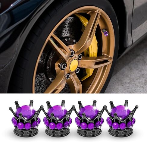 4pcs التاج صمام الإطارات الجذعية ، بلينغ يدويًا من الكريستال الراين ، أغطية إطارات سيارة التاج اليدوية للكروم ، وأغطية جذعية للنحاس ، وسيارات الدفع الرباعي ، والشاحنات ، والدراجات ، والدراجات النارية ، والدراجات النارية in Saudi Arabia