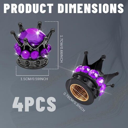 4pcs التاج صمام الإطارات الجذعية ، بلينغ يدويًا من الكريستال الراين ، أغطية إطارات سيارة التاج اليدوية للكروم ، وأغطية جذعية للنحاس ، وسيارات الدفع الرباعي ، والشاحنات ، والدراجات ، والدراجات النارية ، والدراجات النارية in Saudi Arabia