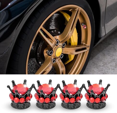 4pcs التاج صمام الإطارات الجذعية ، بلينغ يدويًا من الكريستال الراين ، أغطية إطارات سيارة التاج اليدوية للكروم ، وأغطية جذعية للنحاس ، وسيارات الدفع الرباعي ، والشاحنات ، والدراجات ، والدراجات النارية ، والدراجات النارية in Kuwait