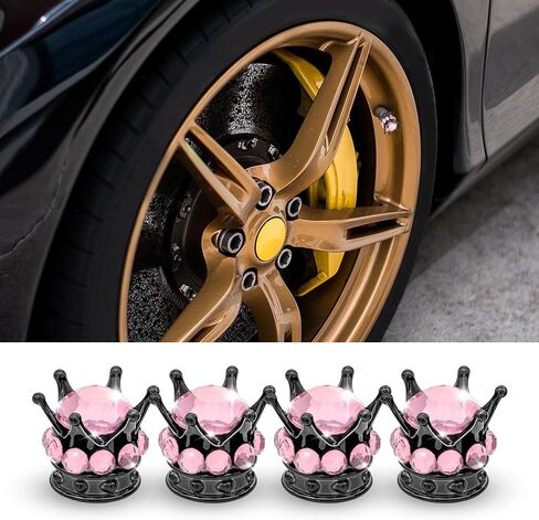 4pcs التاج صمام الإطارات الجذعية ، بلينغ يدويًا من الكريستال الراين ، أغطية إطارات سيارة التاج اليدوية للكروم ، وأغطية جذعية للنحاس ، وسيارات الدفع الرباعي ، والشاحنات ، والدراجات ، والدراجات النارية ، والدراجات النارية in Kuwait