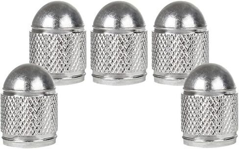 Senzeal 5PCS Aluminum Bullet Style Tire Valve Caps Universal Dust Cap for Trucks Cars Bikes Motorcycles SUVs (Silver) in Saudi Arabia