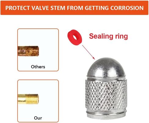 Senzeal 5PCS Aluminum Bullet Style Tire Valve Caps Universal Dust Cap for Trucks Cars Bikes Motorcycles SUVs (Silver) in Saudi Arabia