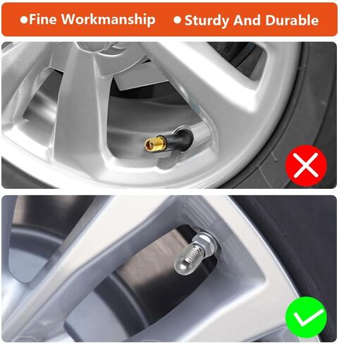 Senzeal 5PCS Aluminum Bullet Style Tire Valve Caps Universal Dust Cap for Trucks Cars Bikes Motorcycles SUVs (Silver) in Saudi Arabia