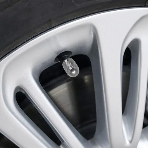Senzeal 5PCS Aluminum Bullet Style Tire Valve Caps Universal Dust Cap for Trucks Cars Bikes Motorcycles SUVs (Silver) in Saudi Arabia