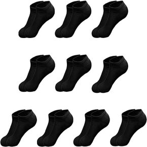 10-Pack Unisex Short Cotton Socks, Assorted Colors, Invisible Design, Polyamide Blend for Comfort in Saudi Arabia