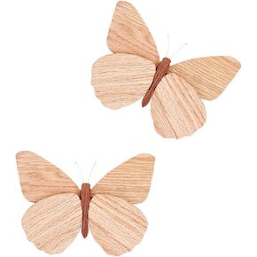 2 Pack Handmade Wooden Butterfly Wall Art Hanging Decor Butterflies Wall Art Hanging Sculpture for Bedroom Bathroom Living Room Butterfly Home Decoration for Kids Baby Nursery Room Decor (Beige) in Saudi Arabia