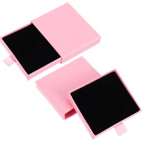 2Pack Jewelry Gift Box for Bracelet Necklace, Cardboard Jewelry Bracelet Boxes for Earrings Ring Bracelets Necklaces Jewelry Valentine's Day (3.1x3.1x0.7 Inch, Pink) in Saudi Arabia