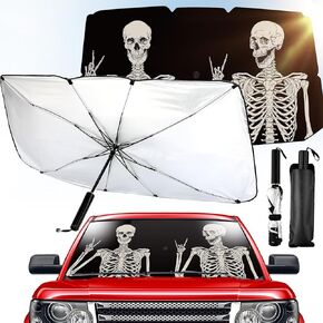 Riakrum Car Windshield Sun Shade Umbrella Foldable UV Ray Windshield Sun Shade Car Front Window Sunshade Keep Vehicle Cool Heat Reflector, Fit Windshield of Various Size in Saudi Arabia