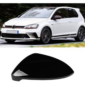Compatible with 2013-2021 Volkswagen Golf Mirror Cover, Left Driver Side Mirror Cap Replacement for MK7 MK7.5 GTI Alltrack SportWagen Replace for‎ 5G0857537E,5G0857538E, Glossy Black in Kuwait