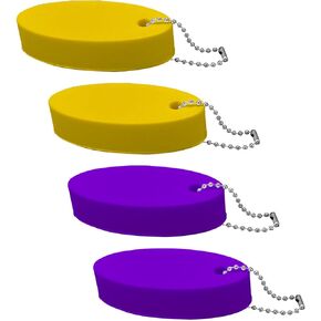 4PCS Foam Floating Keychains for Boat Keys, Bright Color Boating Keychains, Oval Float Key Rings Pendant for Surfing Fishing Sailing Outdoor Sports (Yellow&Orange) in Kuwait