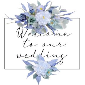 Wedding Arch Flowers Faux Flowers Set of 2 Flower Garland for Wedding Decorations for Reception and Welcome Sign (Pink) in Saudi Arabia