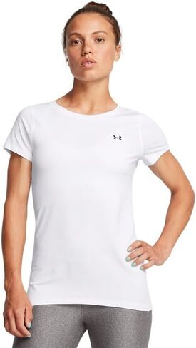 تي شيرت نسائي بأكمام قصيرة من Under Armour HeatGear Armor، (383) أخضر قديم / / أبيض، مقاس كبير in Saudi Arabia