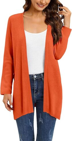 Cardigans for Women Trendy 2025 Lightweight Long Sleeve Open Front Coatigan Sweater Casual Ladies Coats Fall Fashion in Kuwait