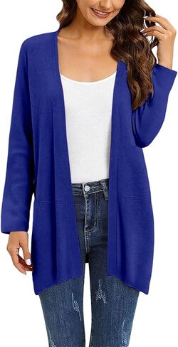 Cardigans for Women Trendy 2025 Lightweight Long Sleeve Open Front Coatigan Sweater Casual Ladies Coats Fall Fashion in Kuwait