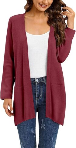 Cardigans for Women Trendy 2025 Lightweight Long Sleeve Open Front Coatigan Sweater Casual Ladies Coats Fall Fashion in Kuwait